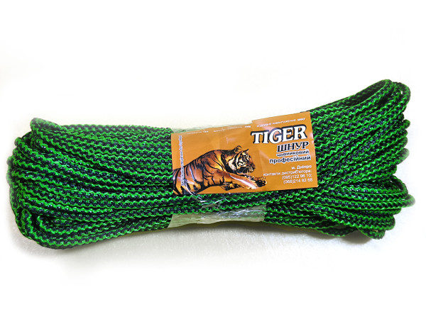 Трос човновий 5мм 33м TIGER зусилля на розрив 500 кг,мотузка,канат,шнур